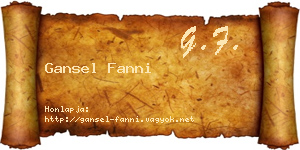 Gansel Fanni névjegykártya